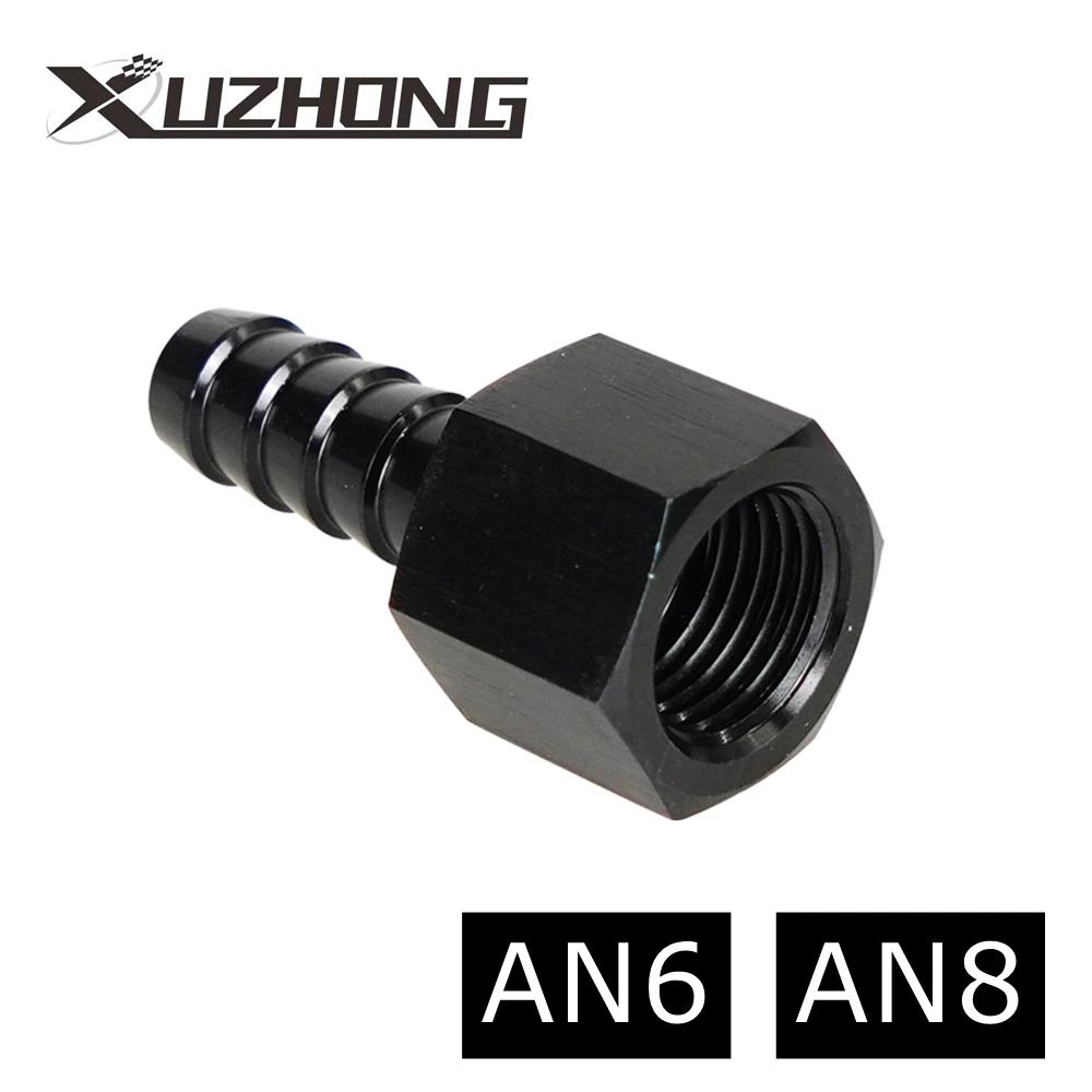6AN 8AN Fuel Line Adapters Fit Thread Male To 3/8 Hose AN6 AN8 Barbed Fitting Adapter Բ AN-6 AN-8 Connector Black S